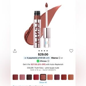 Fenty ICON velvet liquid lipstick - Truth Fairy Pink